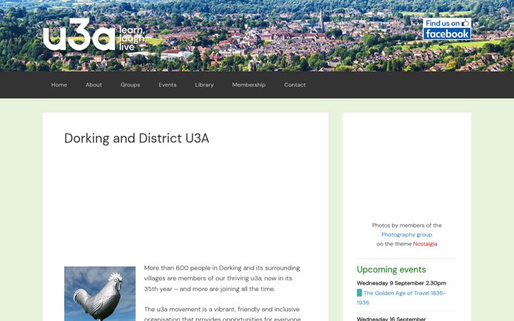 Screenshot of dorkingu3a.org.uk
