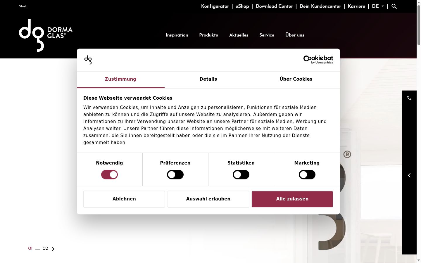 Screenshot del banner di consenso mostrato prima di qualsiasi interazione
