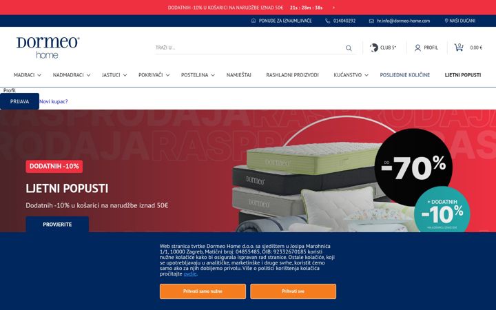 Screenshot of dormeo.com.hr