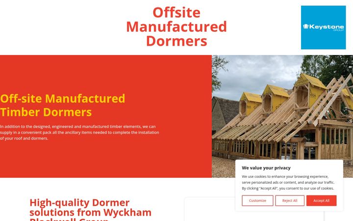 Snímek obrazovky dormers.co.uk