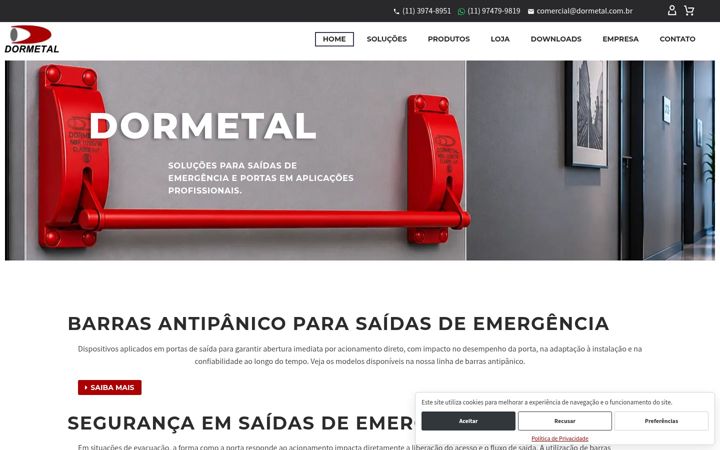 Snimka zaslona za dormetal.com.br