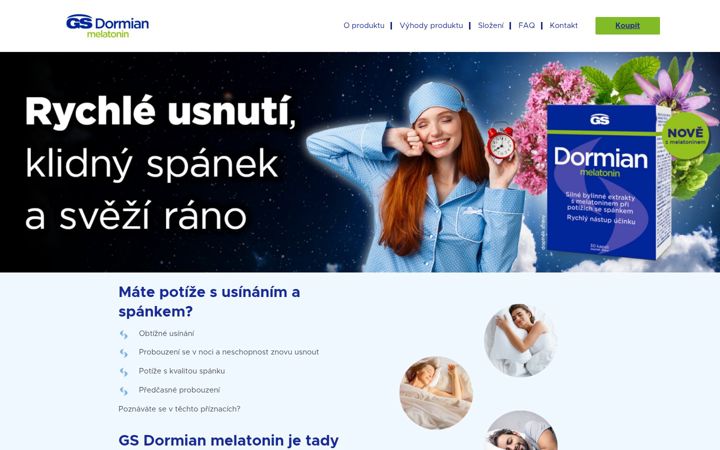 Snímek obrazovky dormian.cz