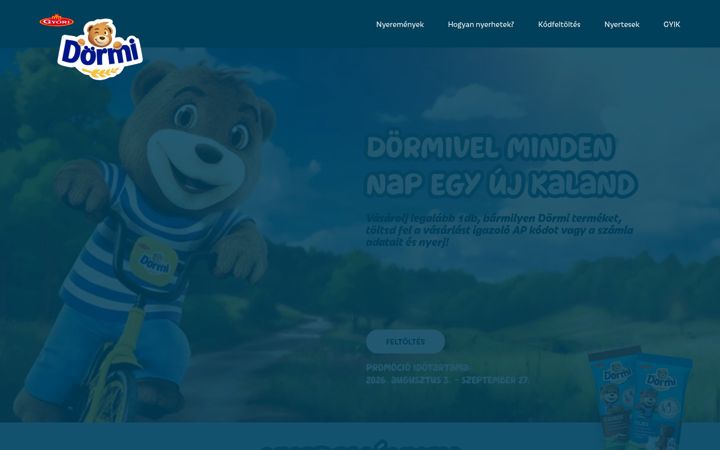 Screenshot of dorminyeremenyjatek.hu