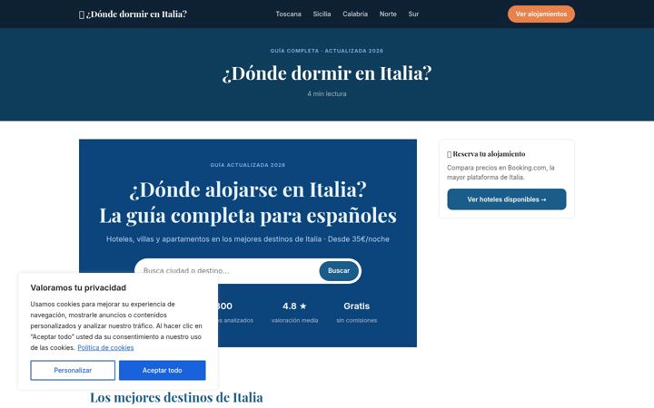 Screenshot of dormirenitalia.com