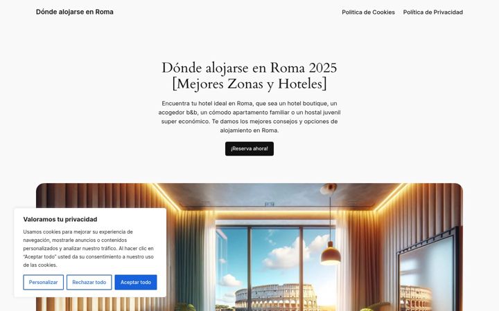 Screenshot of dormirenroma.com