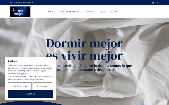 Screenshot of dormirmejor.es