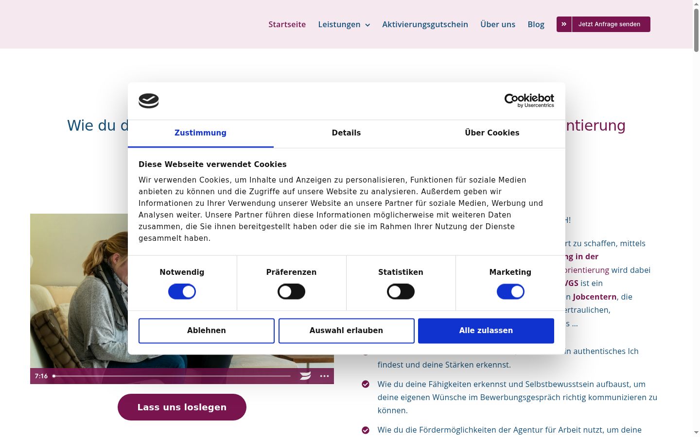 Sutikimo reklamjuostės, rodytos prieš bet kokią sąveiką, ekrano kopija