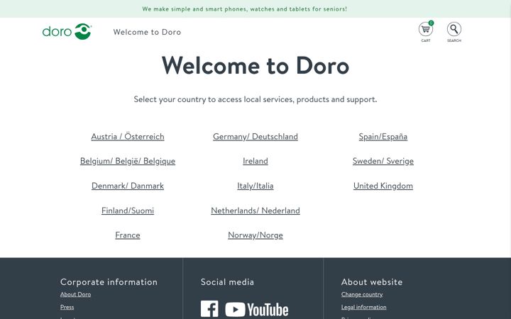Screenshot of doro.com
