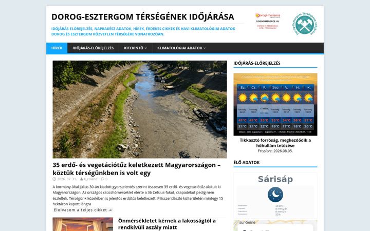 Screenshot of dorog-esztergom-idojarasa.hu