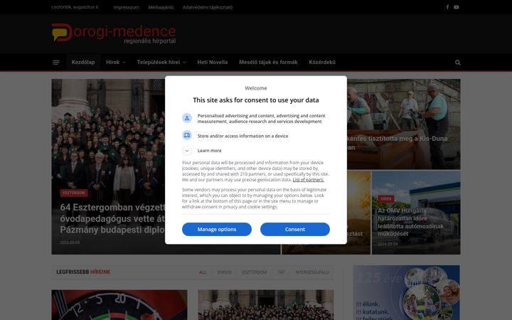 Screenshot of dorogimedence.hu