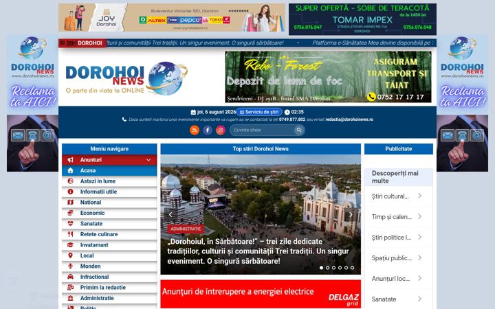 Screenshot of dorohoinews.ro