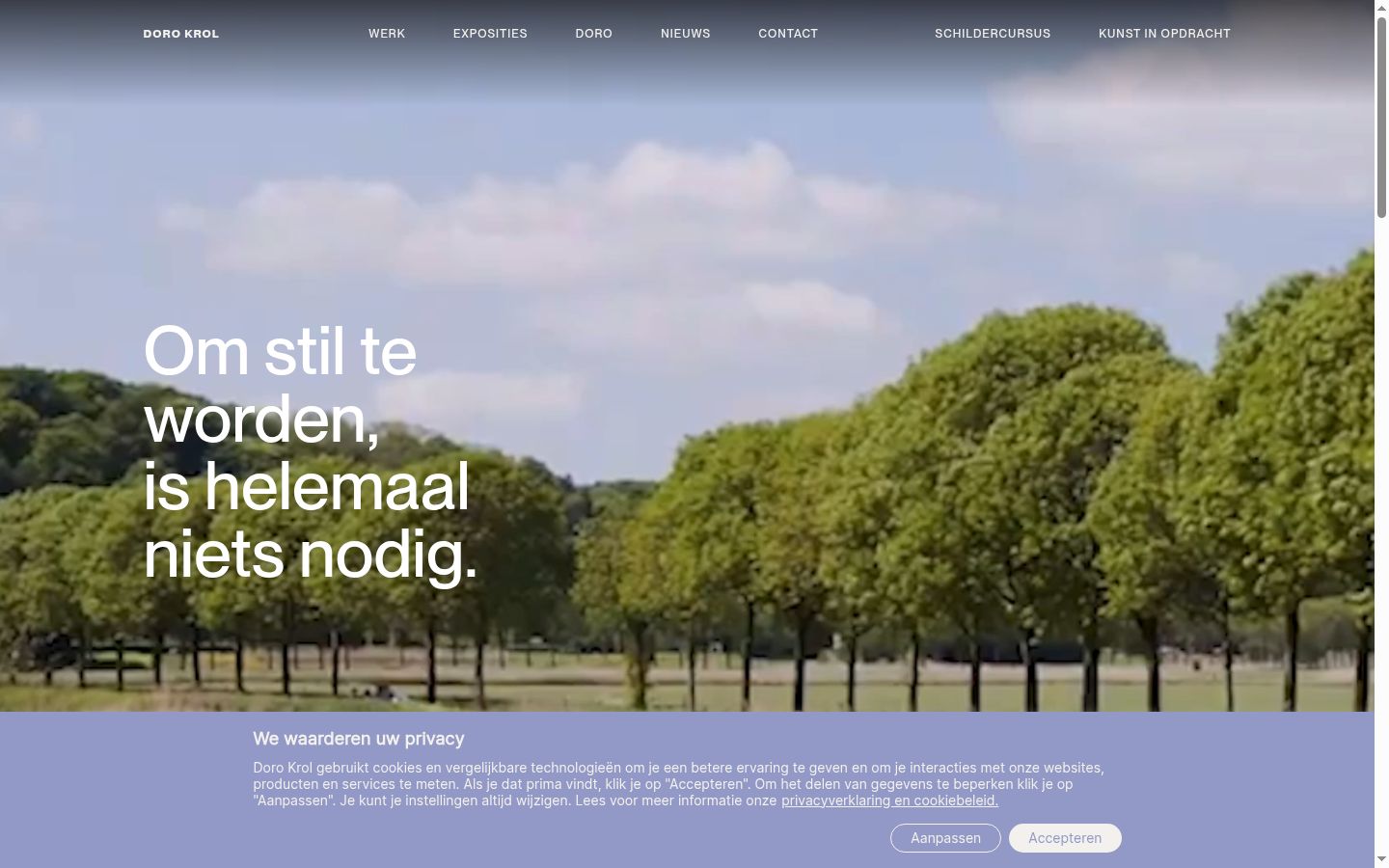 Screenshot van de toestemmingsbanner zoals getoond vóór enige interactie