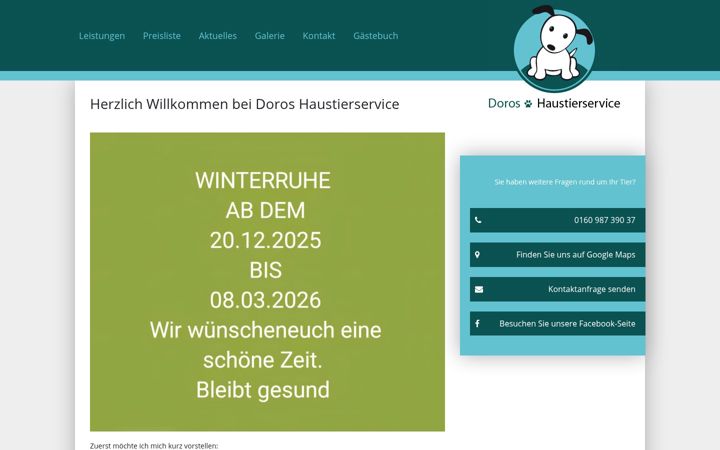 Screenshot of doros-haustierservice.de