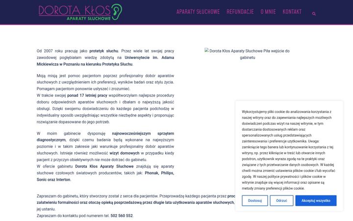 Posnetek zaslona dorotaklosaparatysluchowe.pl