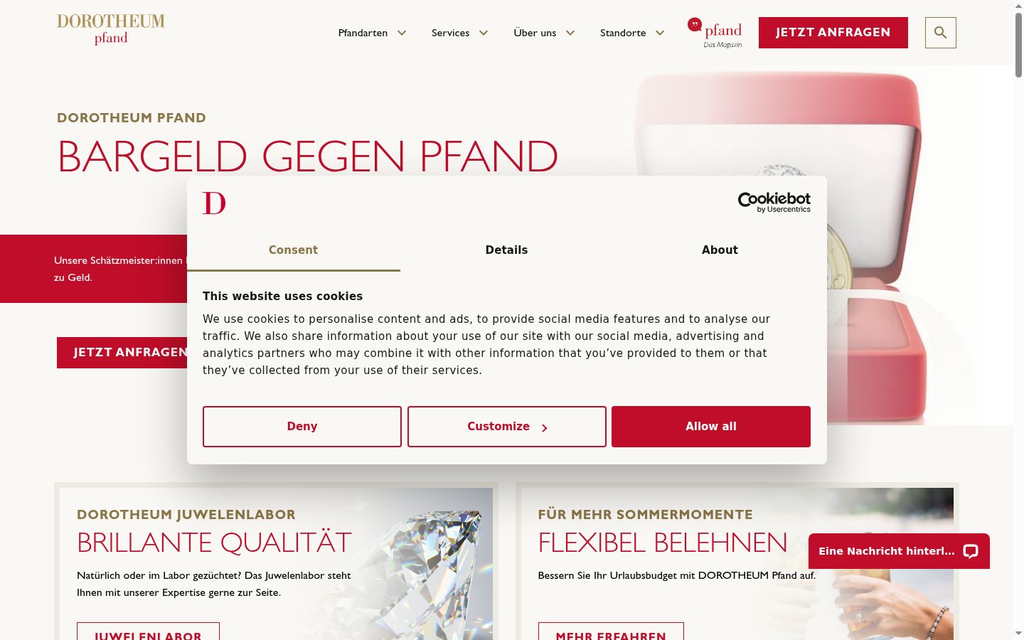 Screenshot tal-banner tal-kunsens muri qabel kwalunkwe interazzjoni