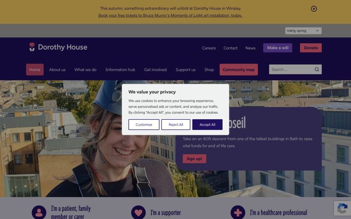 Screenshot of dorothyhouse.org.uk