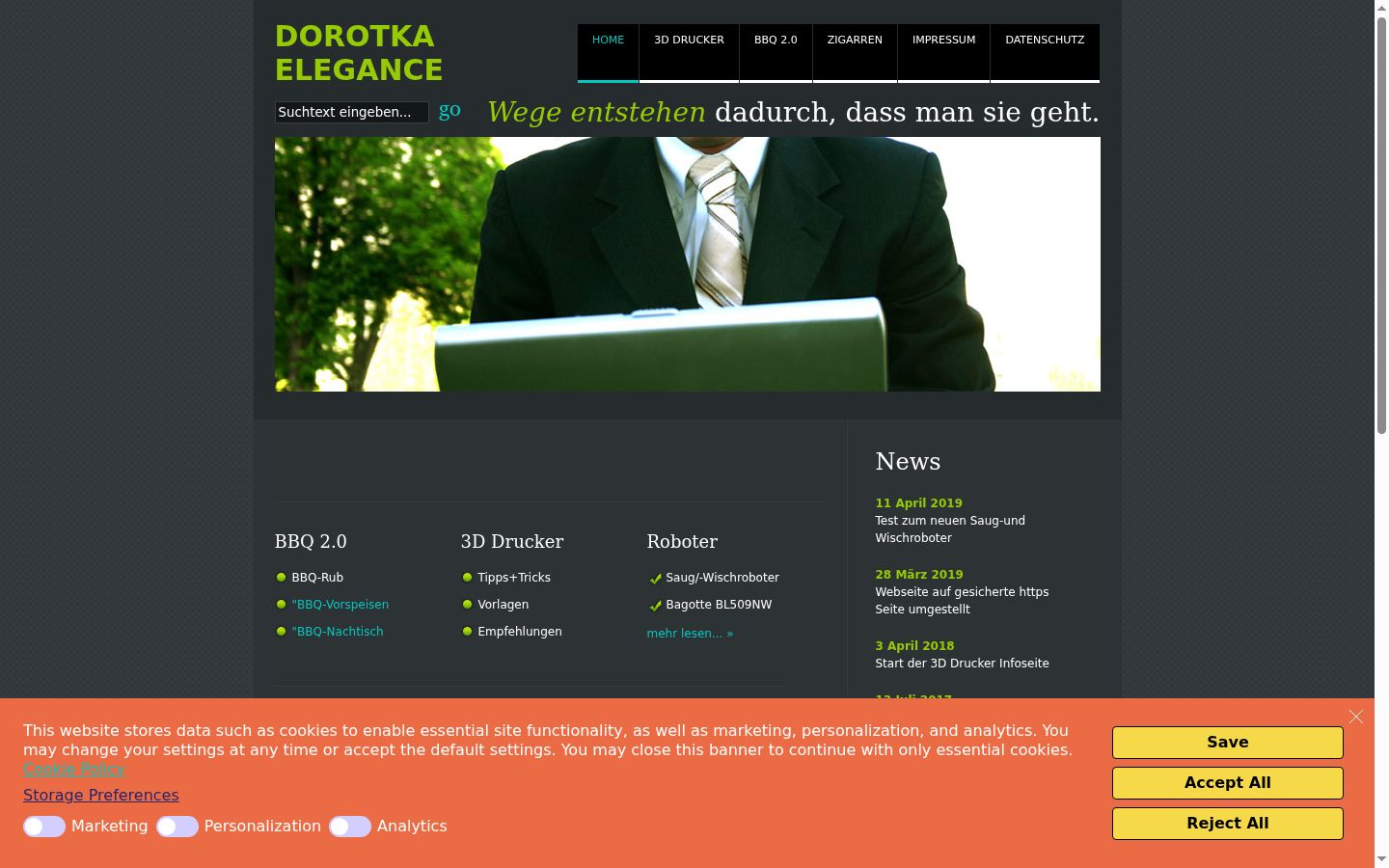 Screenshot of the consent banner shown before any interaction