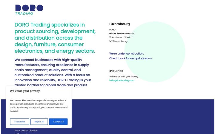 Screenshot of dorotrading.com