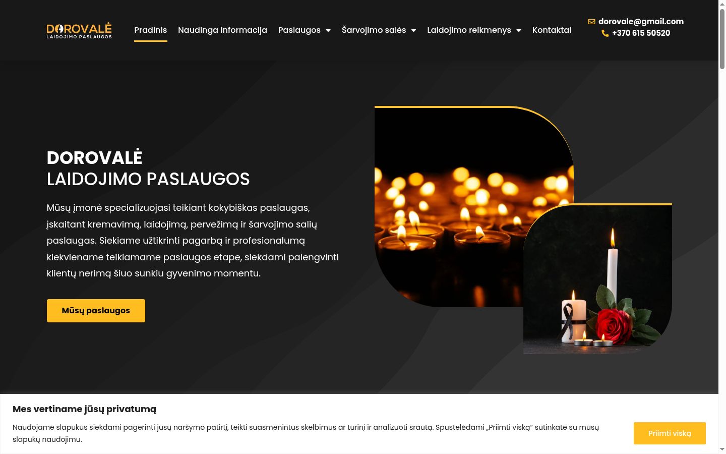 Screenshot of the consent banner shown before any interaction