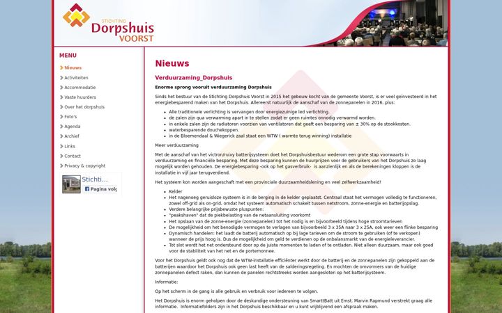 Screenshot of dorpshuisvoorst.nl