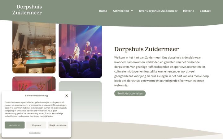 Skjámynd af dorpshuiszuidermeer.nl