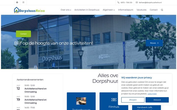 Screenshot of dorpshuusheino.nl