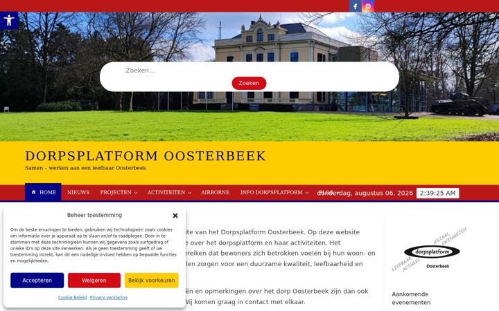 Captura de pantalla de dorpsplatformoosterbeek.nl