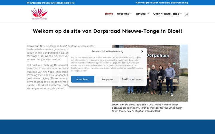 Posnetek zaslona dorpsraadnieuwetongeinbloei.nl