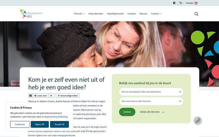 Captura de pantalla de dorpsteamabg.nl