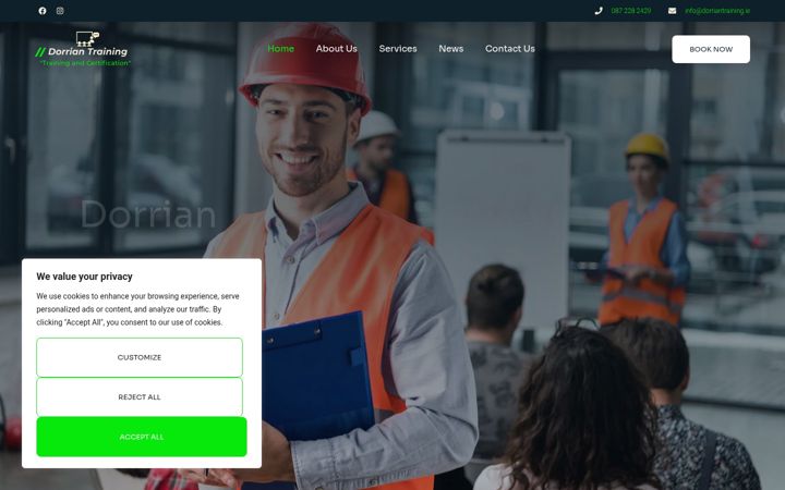 Screenshot of dorriantraining.ie