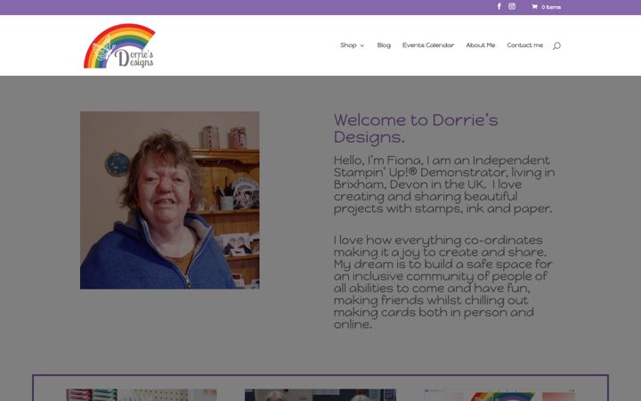 Snímek obrazovky dorriesdesigns.co.uk