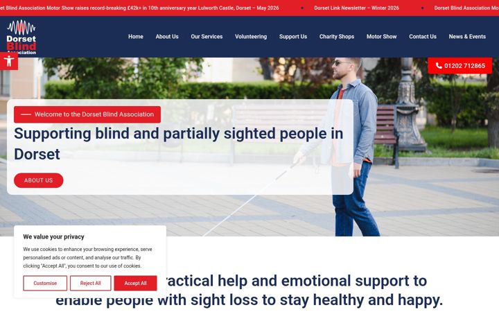 Screenshot of dorsetblind.org.uk