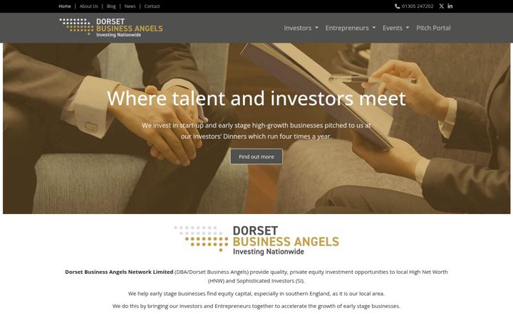 Screenshot of dorsetbusinessangels.co.uk