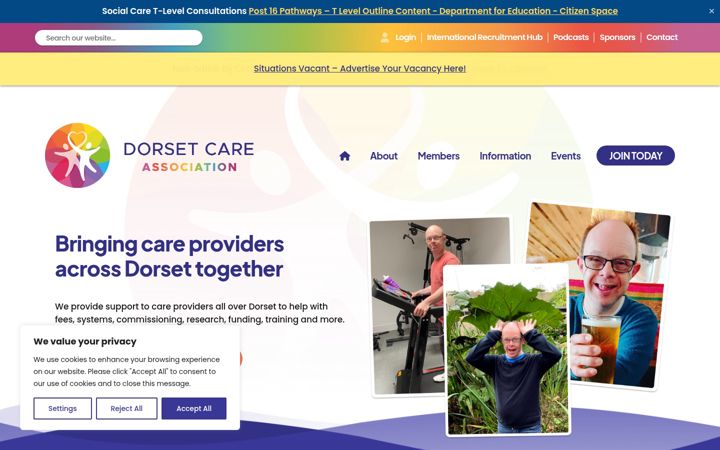Screenshot ta' dorsetcare.co.uk