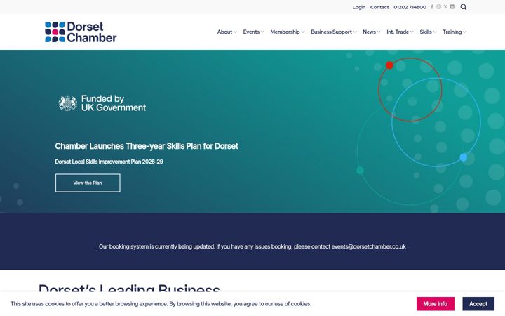 Screenshot of dorsetchamber.co.uk