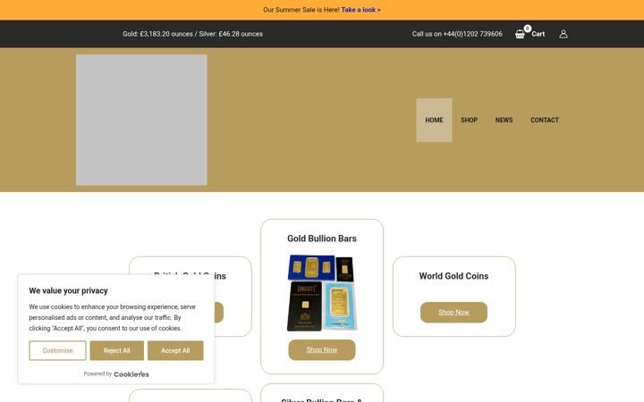 Screenshot of dorsetcoincompany.co.uk