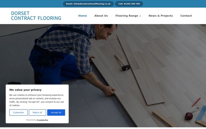 Screenshot of dorsetcontractflooring.co.uk