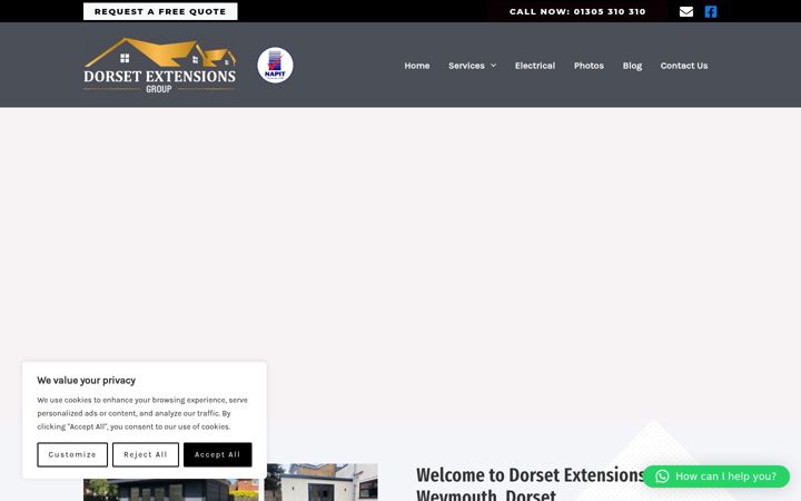 Snímek obrazovky dorsetextensionsgroup.co.uk