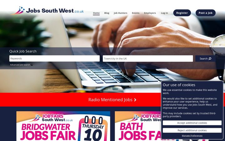 Screenshot of dorsetjobs.co.uk