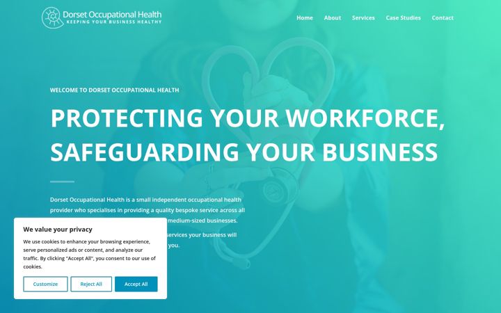 Snímek obrazovky dorsetoccupationalhealth.co.uk