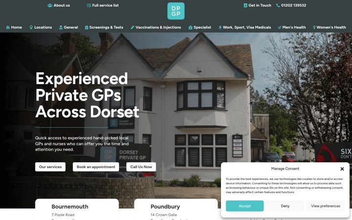 Snímek obrazovky dorsetprivategp.co.uk