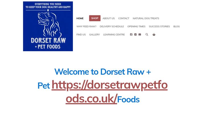 Screenshot ta' dorsetrawpetfoods.co.uk