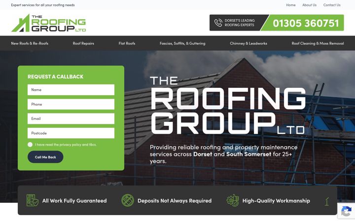 Screenshot ta' dorsetroofrepairs.uk