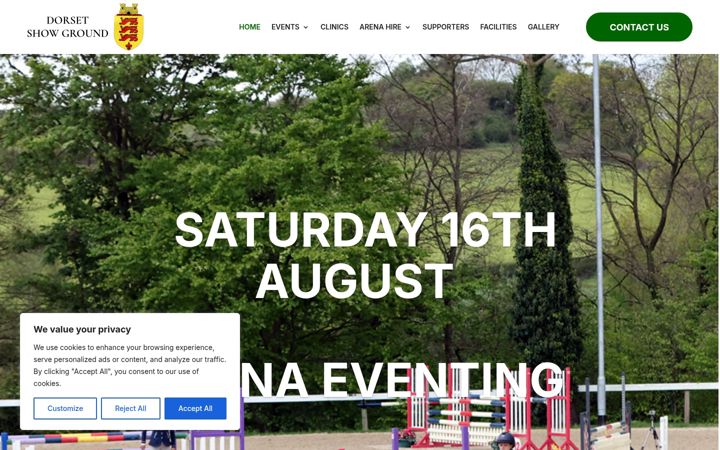 Screenshot ta' dorsetshowground.co.uk