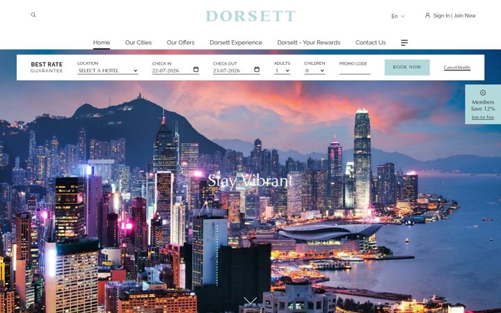 Screenshot of dorsetthotels.com
