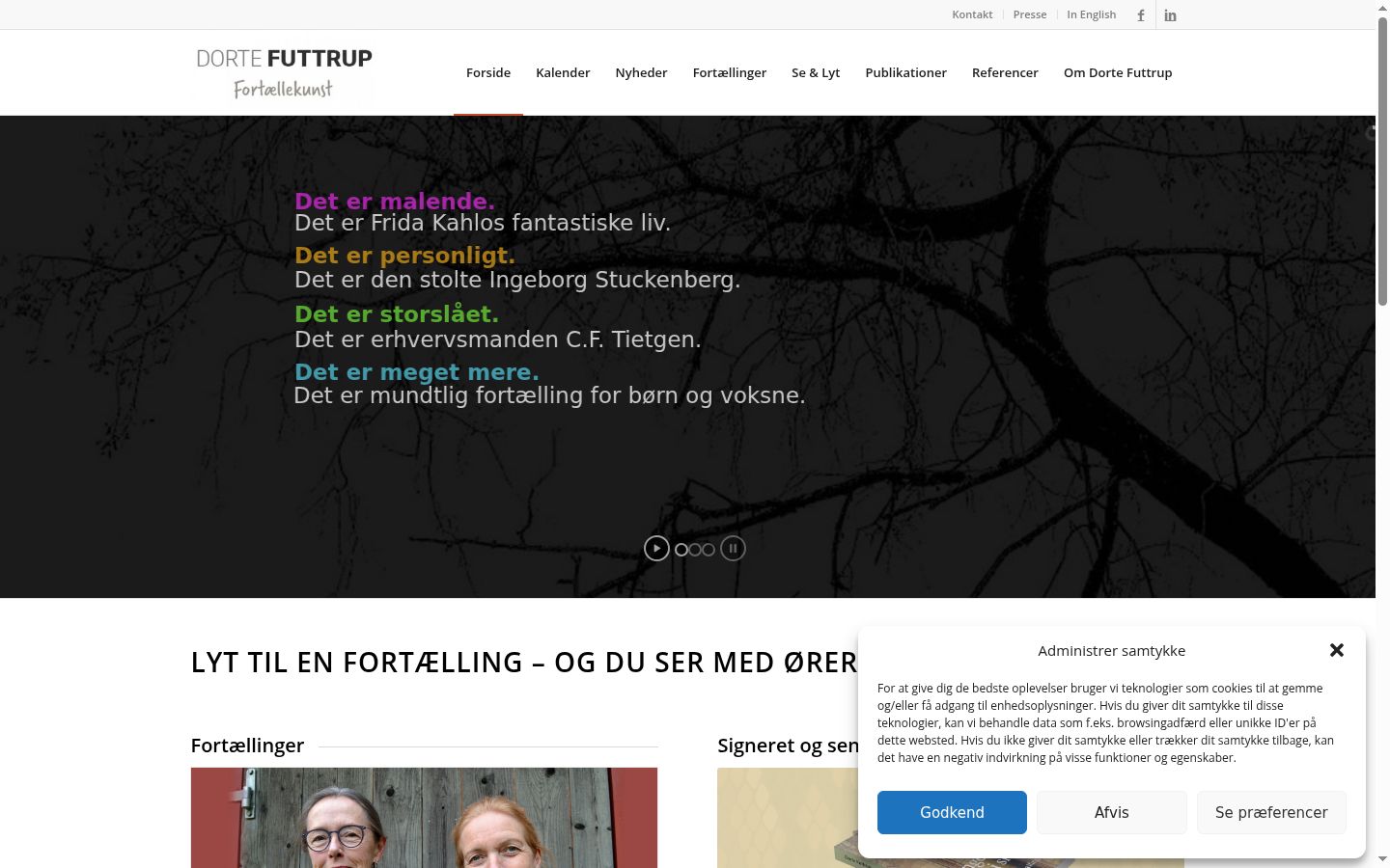 Skærmbillede af samtykkebanneret, som det blev vist før nogen interaktion