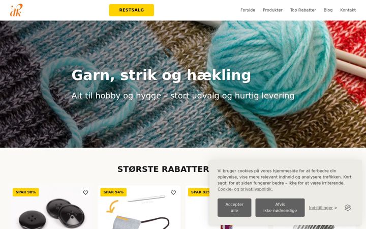 Snímek obrazovky dortekarrebaek.dk