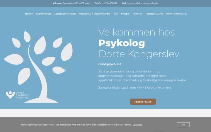 Snímek obrazovky dortekongerslev.dk