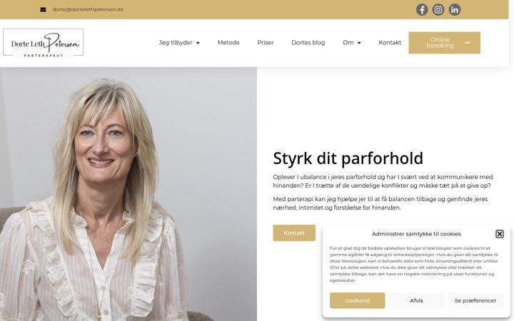 Snímek obrazovky dortelethpetersen.dk