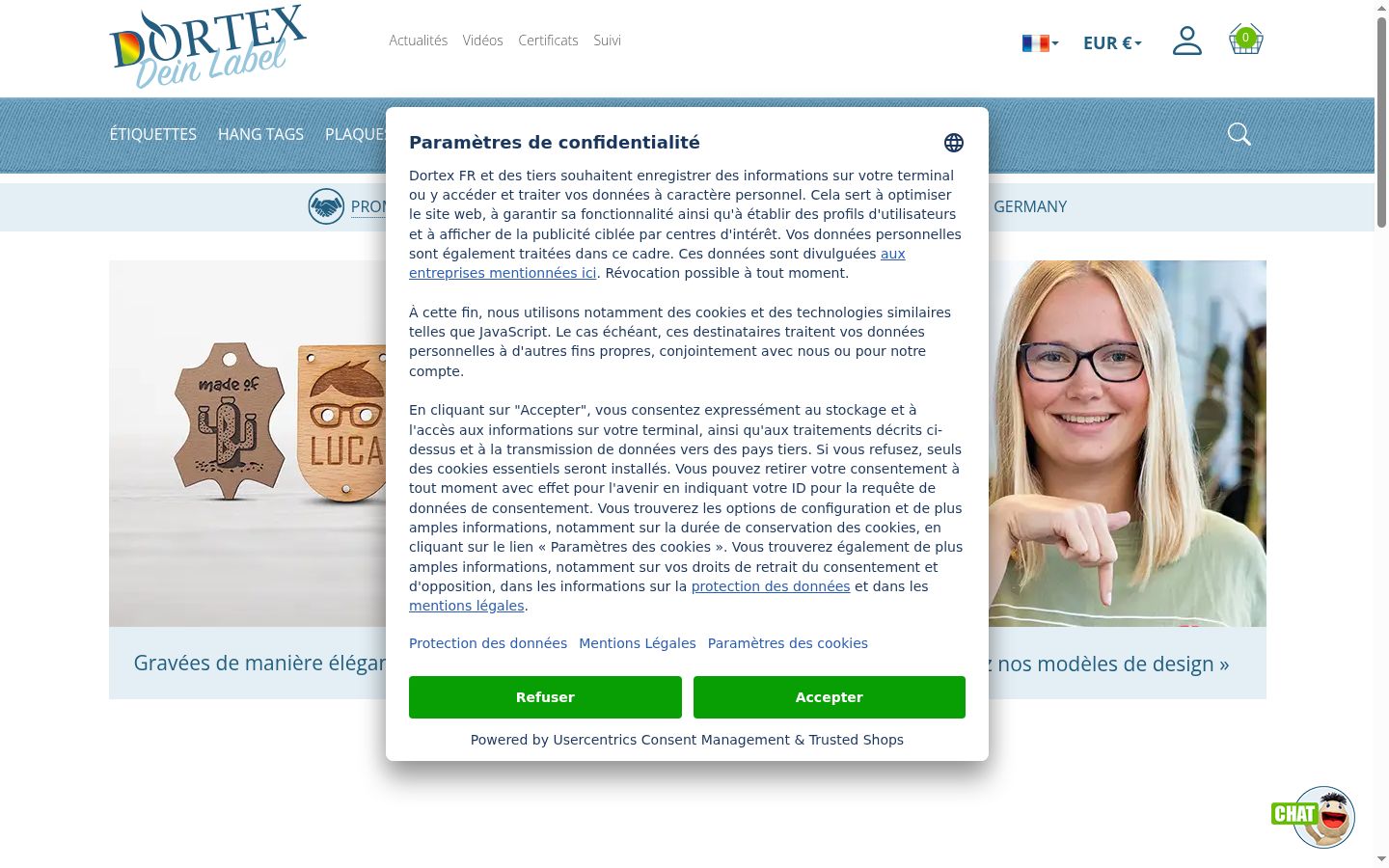 Screenshot of the consent banner shown before any interaction